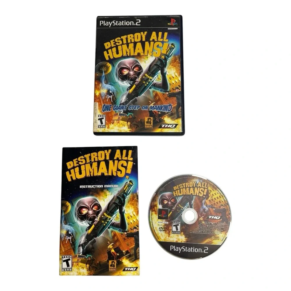 Destroy All Humans PS2 Sony PlayStation 2 Video Game Black Label Complete CIB